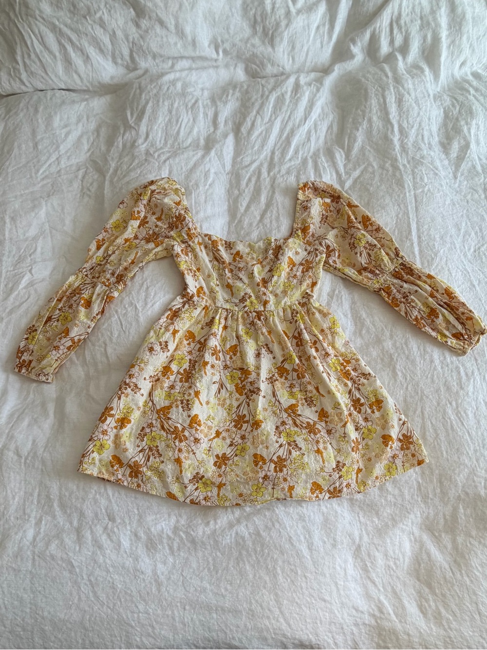 Forever 21 Floral Mini Dress with Puff Sleeves